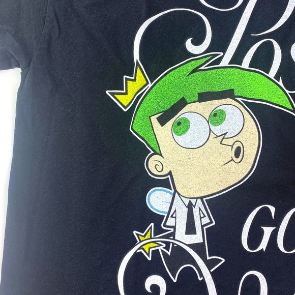 Fairly Odd Parents Cosmo & Wanda T Shirt Sz L What Could Go Wrong Black S/S SEE - Picture 4 of 11